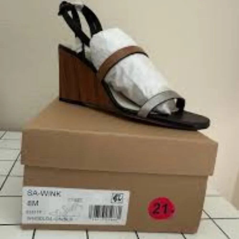 3 -NIB- SANCTUARY WINK ANKLE STRAP WEDGE SANDALS - Picture 6 of 7